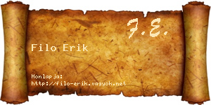 Filo Erik névjegykártya